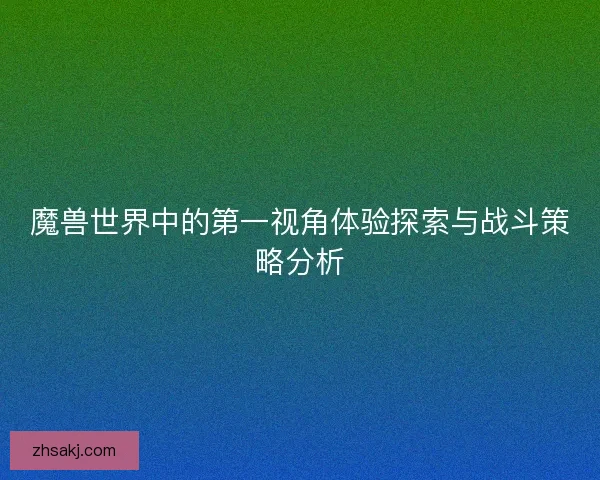 魔兽世界中的第一视角体验探索与战斗策略分析