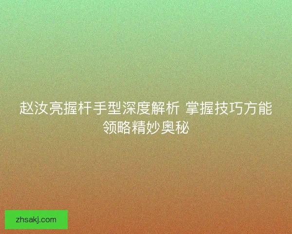 赵汝亮握杆手型深度解析 掌握技巧方能领略精妙奥秘