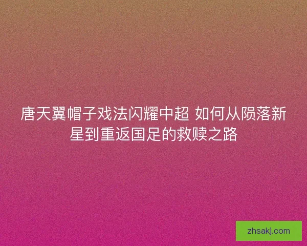 唐天翼帽子戏法闪耀中超 如何从陨落新星到重返国足的救赎之路